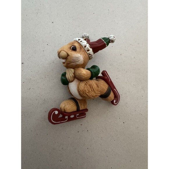 Vintage 1983 Hallmark Keepsake Christmas Ornament Ice Skating Rabbit Bunny - Picture 1 of 8